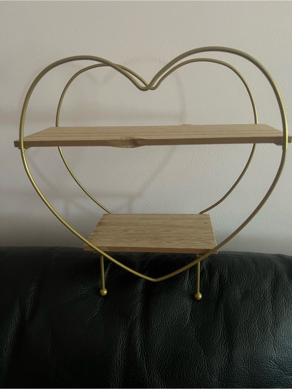 Heart-Shaped Two-Tier Wall Shelf - Gold NWOT includes New Saya tote bag